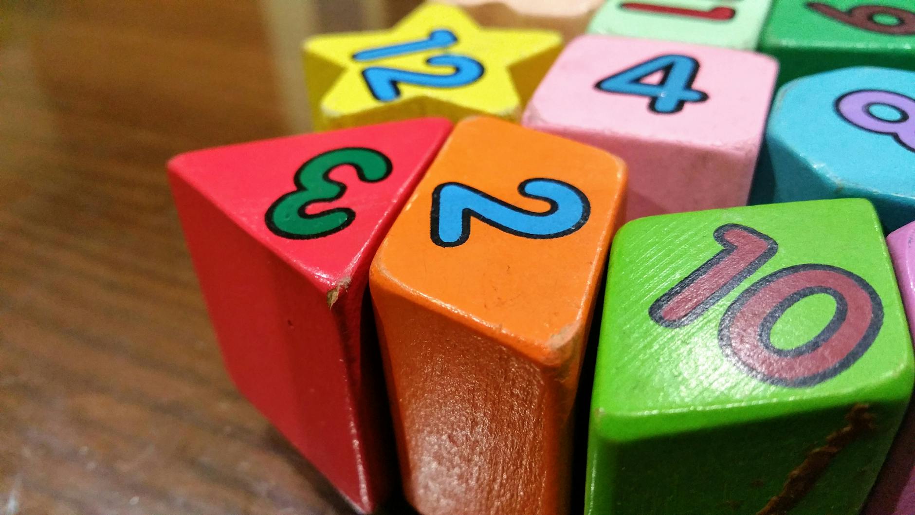 wooden learning block lot on desk